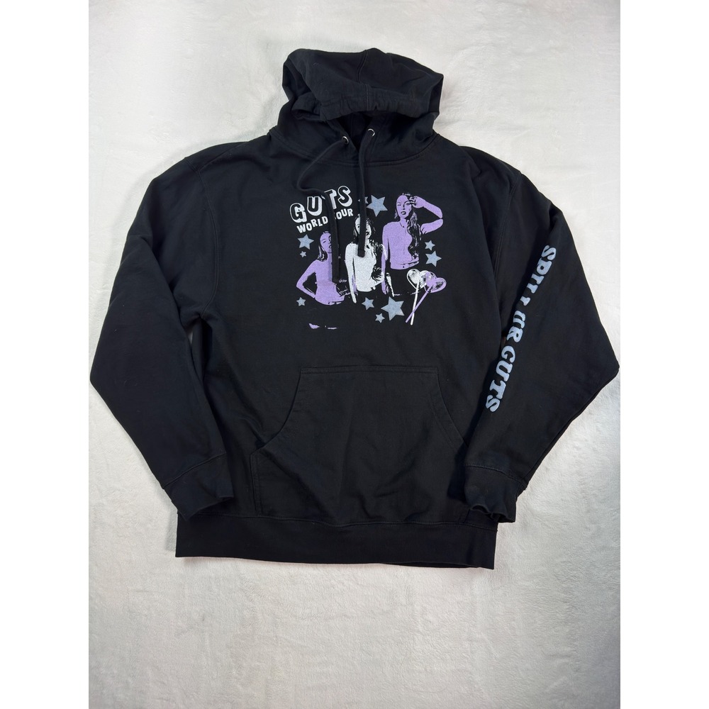 Olivia Rodrigo GUTS World Tour Hoodie Black Purple Graphic Concert Merch Large
